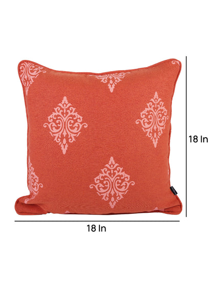 Soumya Rust 2 Pieces Ethnic Motifs Square Pure Cotton Cushion Covers