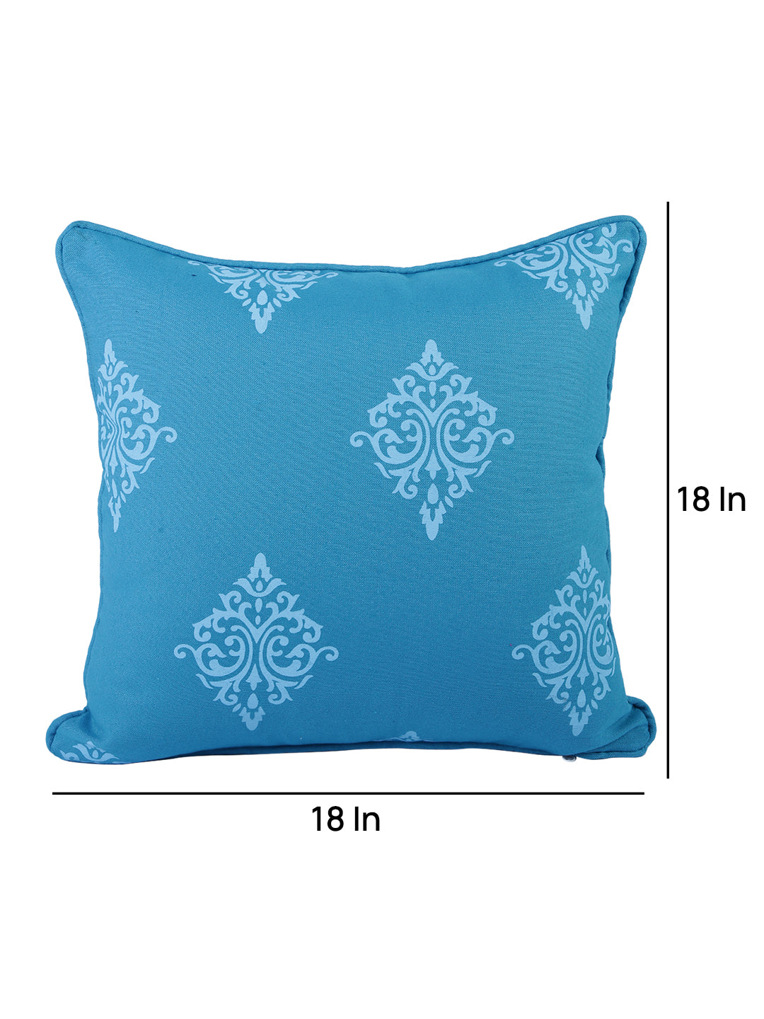 Soumya 2 Pieces Blue Ethnic Motifs Pure Cotton Square Cushion Covers