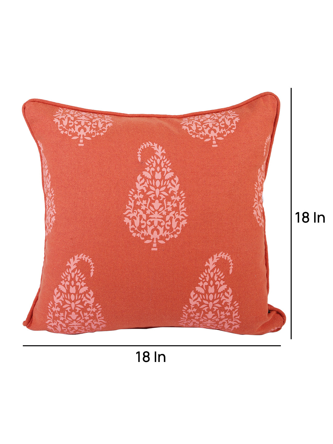 Soumya Rust 2 Pieces Ethnic Motifs Square Pure Cotton Cushion Covers