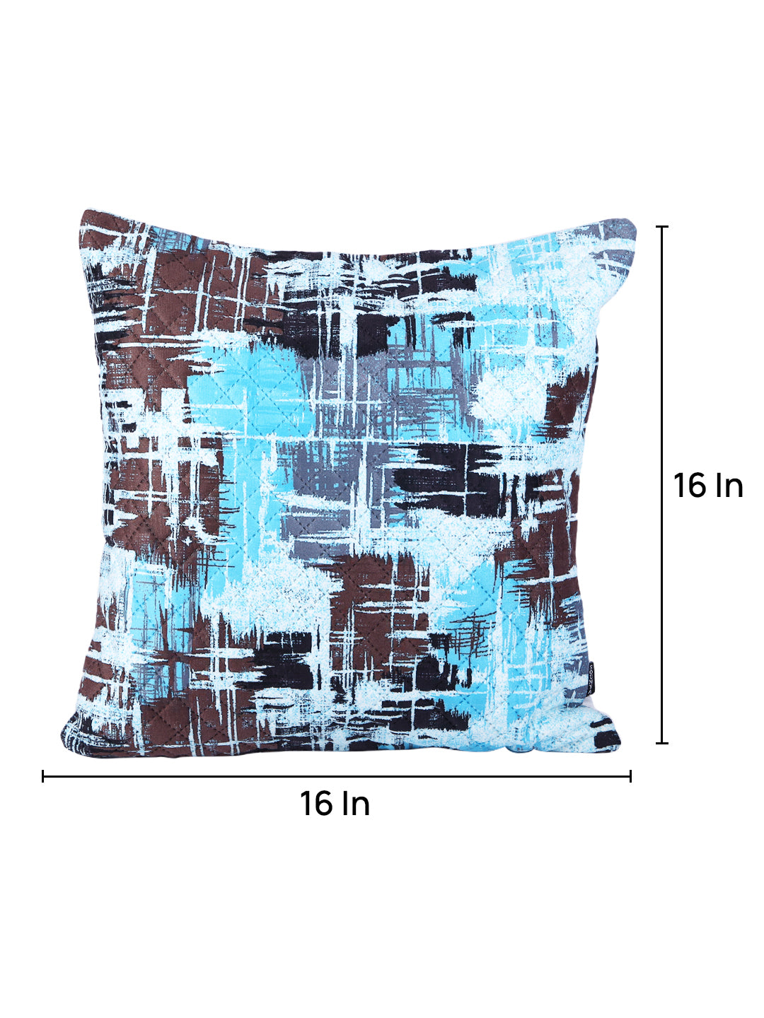 Soumya Turquoise Blue & Brown 2 Pieces Abstract Printed Square Cushion Covers