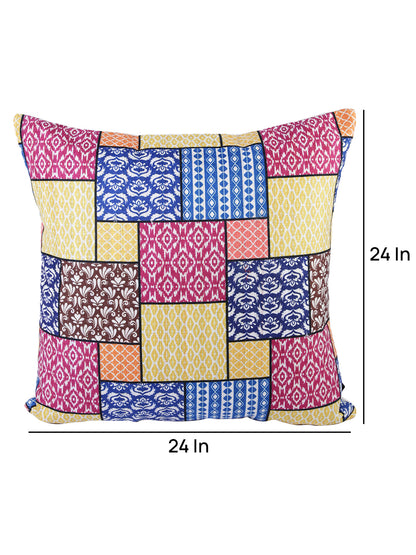 Soumya 2 Pieces Yellow & Blue Ethnic Motifs Square Cushion Covers