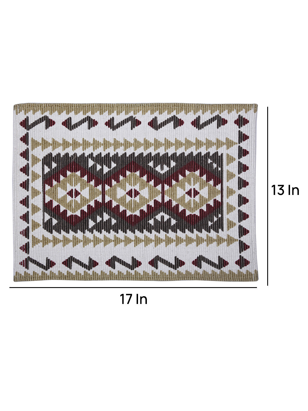 Table Placemats in Mehroon/Grey color made with  Cotton Material , Kitchen Linen - 6 Pcs Set