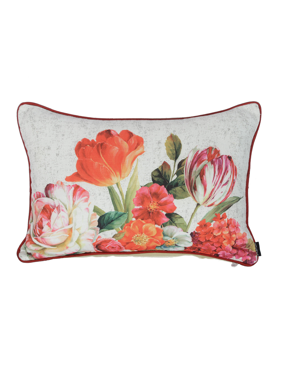 Set of 2 Decorative Sham/Baby/Rectangle Cushion Cover Digital Printed Premium Soft Polylinen Fabric Red Color