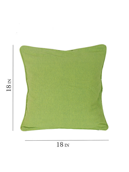 Cotton Solid Green Color Cushion Cover, 2 pc Cushion Cover