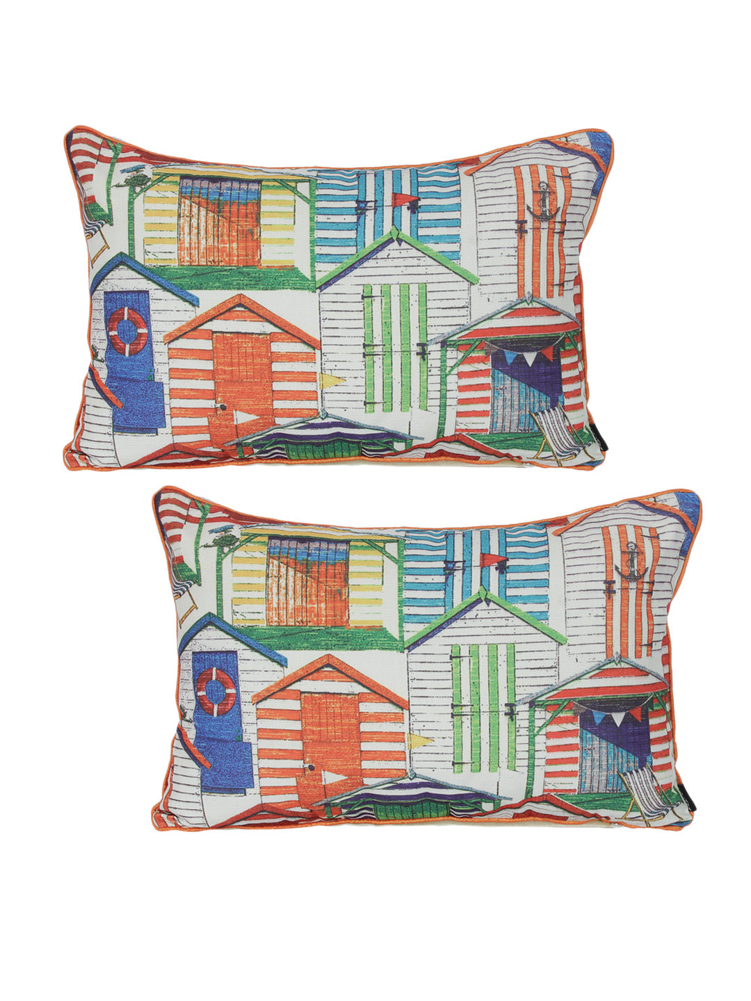 Set of 2 Decorative Sham/Baby/Rectangle Cushion Cover Digital Printed Premium Soft Polylinen Fabric Multi Color