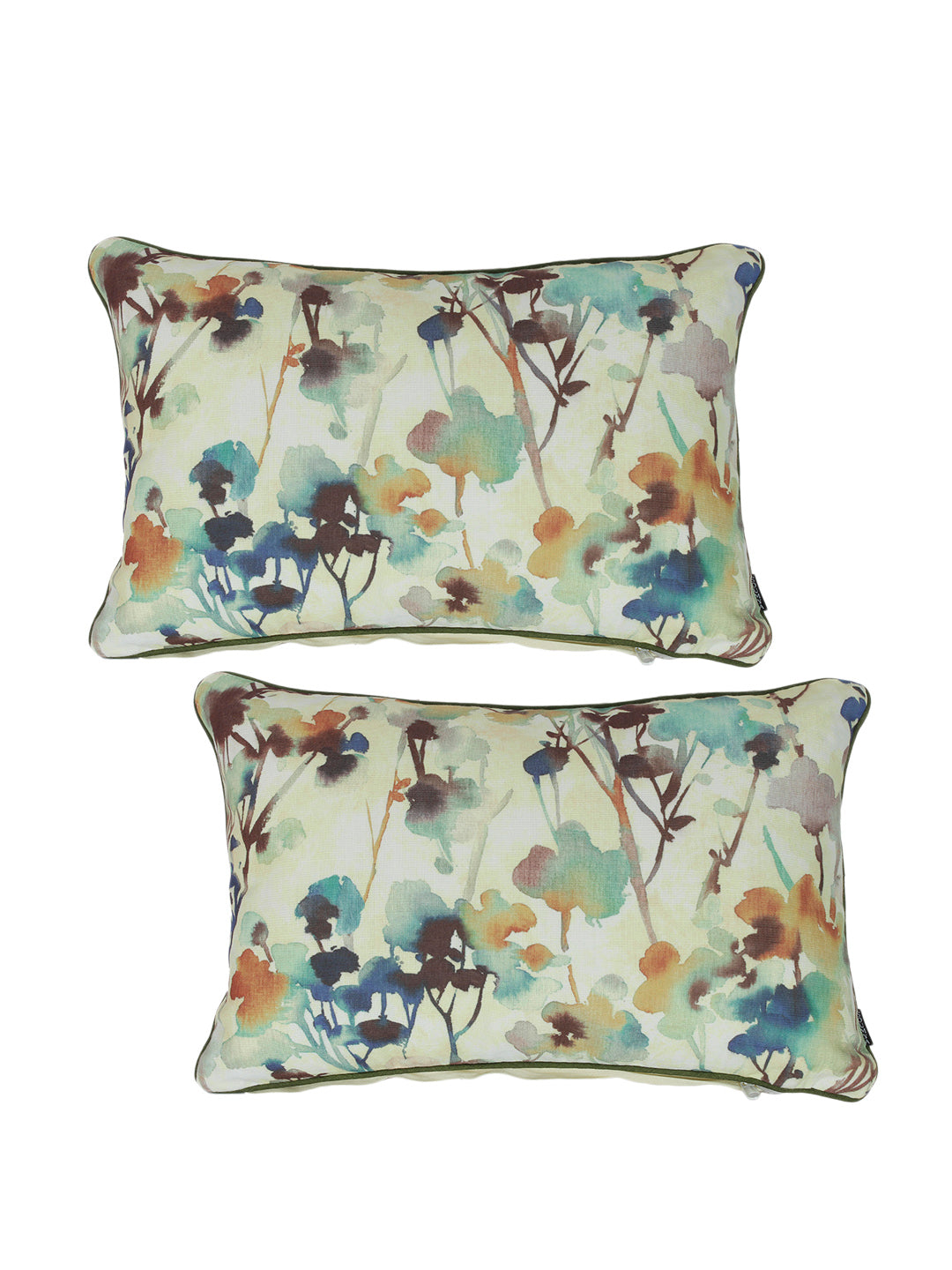 Set of 2 Decorative Sham/Baby/Rectangle Cushion Cover Digital Printed Premium Soft Polylinen Fabric Multi Color