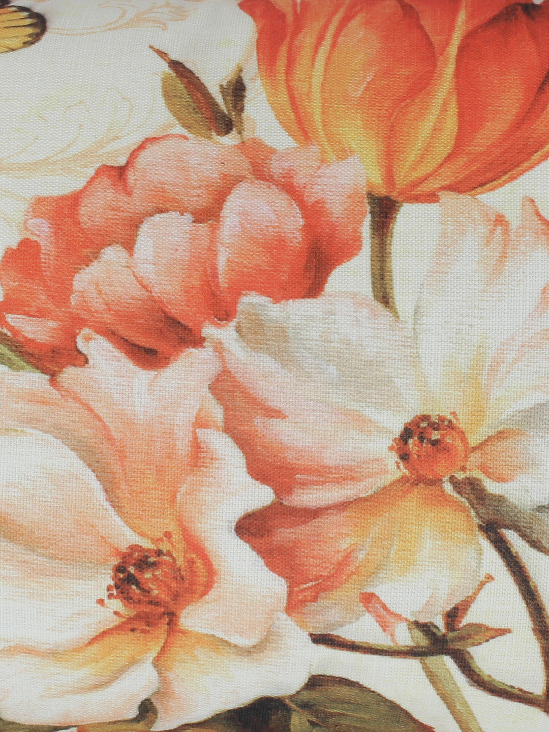 Set of 2 Decorative Sham/Baby/Rectangle Cushion Cover Digital Printed Premium Soft Polylinen Fabric Orange Color
