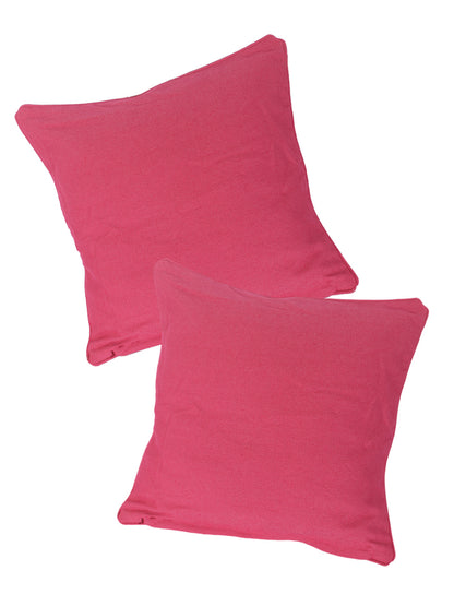 Premium Cotton Solid Pink Color Cushion Cover, 2 pc Cushion Cover