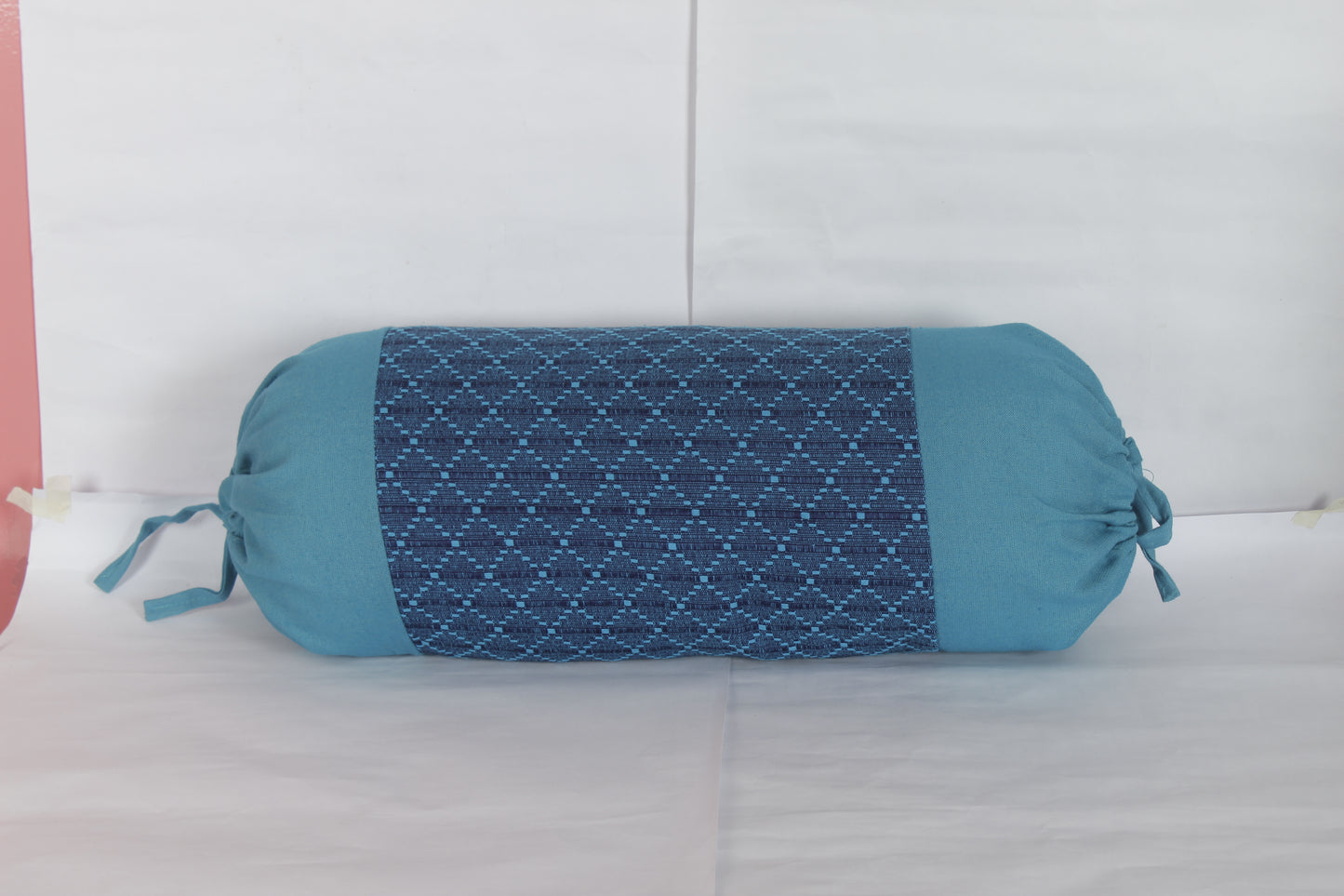 Mix n Match Cotton Dobby Design Blue Color Bolster Cover, pack of 2