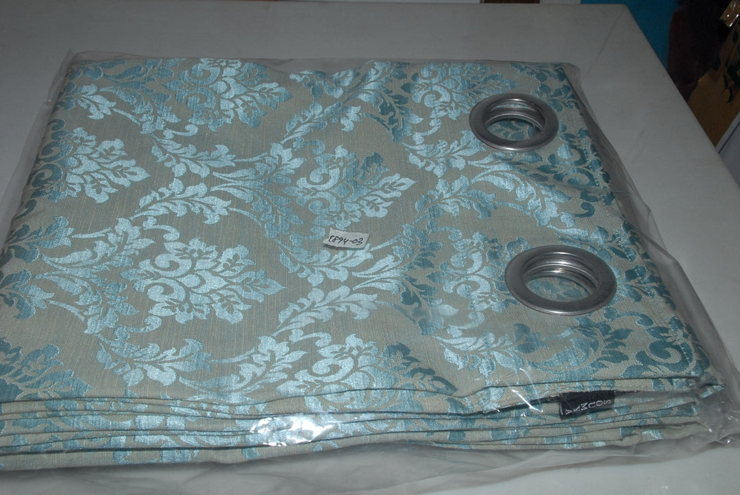 Soumya Hi end Satin Finish Premium Fabric Self Design Blue Color Curtain, 1 pc