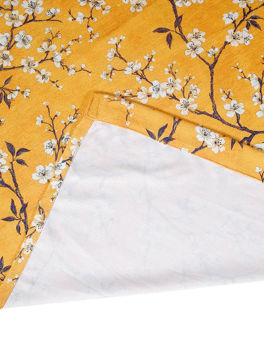 Printed Curtain in Yellow color made with  Polylinen Material , Curtain - 1 pc