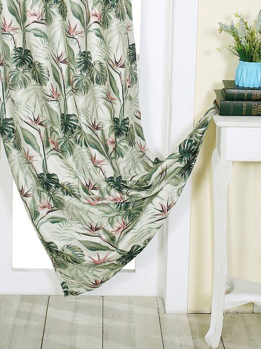 Curtains and Sheers in Green color made with  Polylinen Material , Curtain - 1 pc