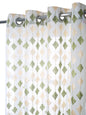 Embroidered Sheer Curtain in Green color made with Polylinen Material , Curtain - 1 pc