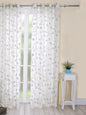 Embroidery sheer Curtain in Grey color made with  Polylinen Material , Curtain - 1 pc