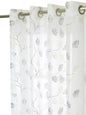 Embroidery sheer Curtain in Grey color made with  Polylinen Material , Curtain - 1 pc