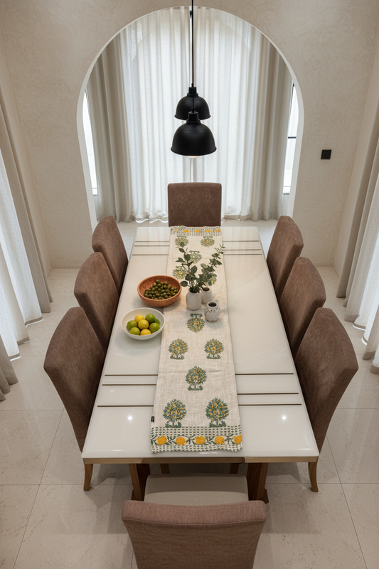 Block Print Table Runner — Straight Overhead