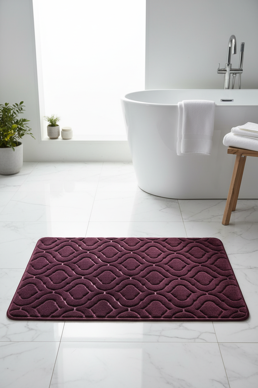 Front Hero Burgundy Bath Mat