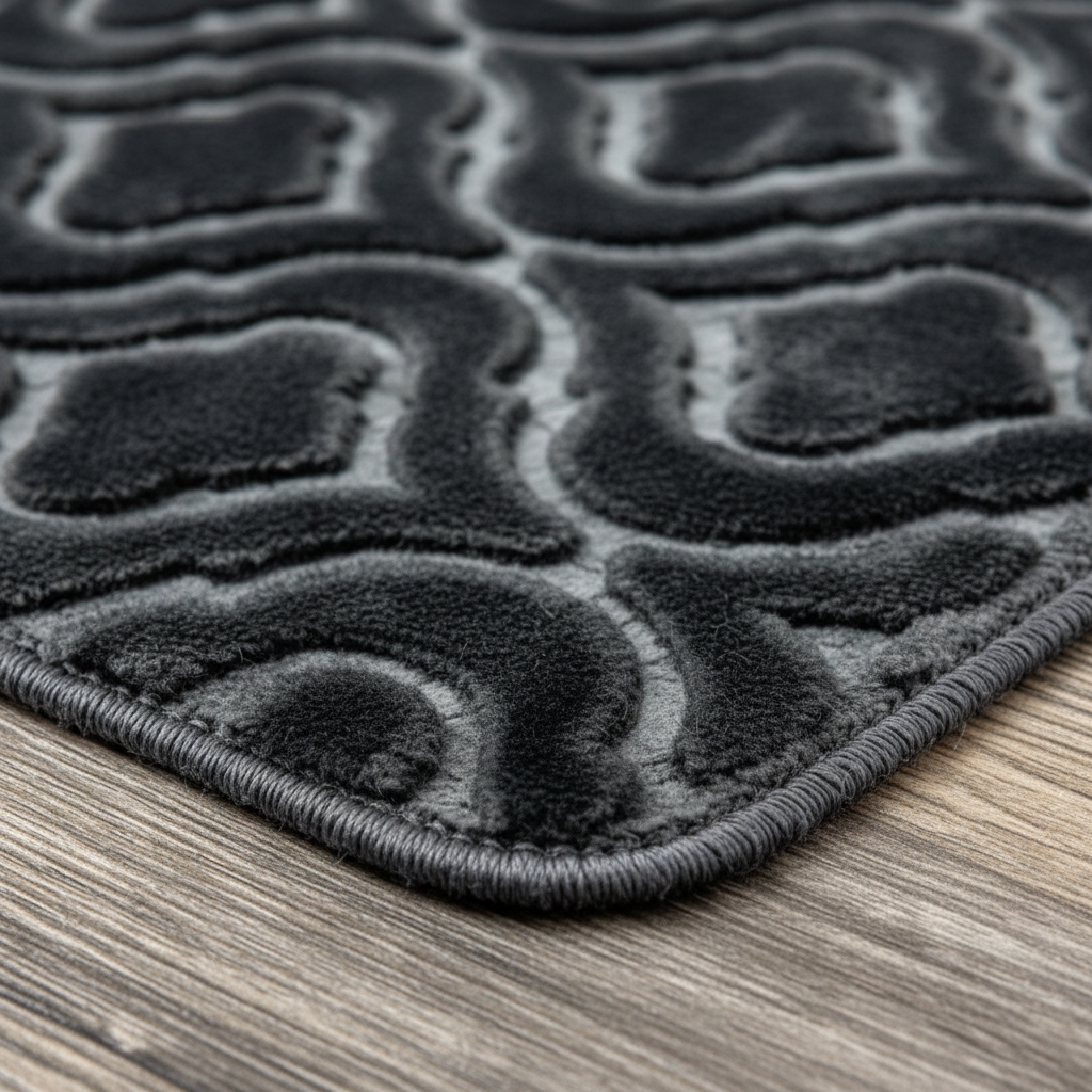 Macro Texture Charcoal Bath Mat