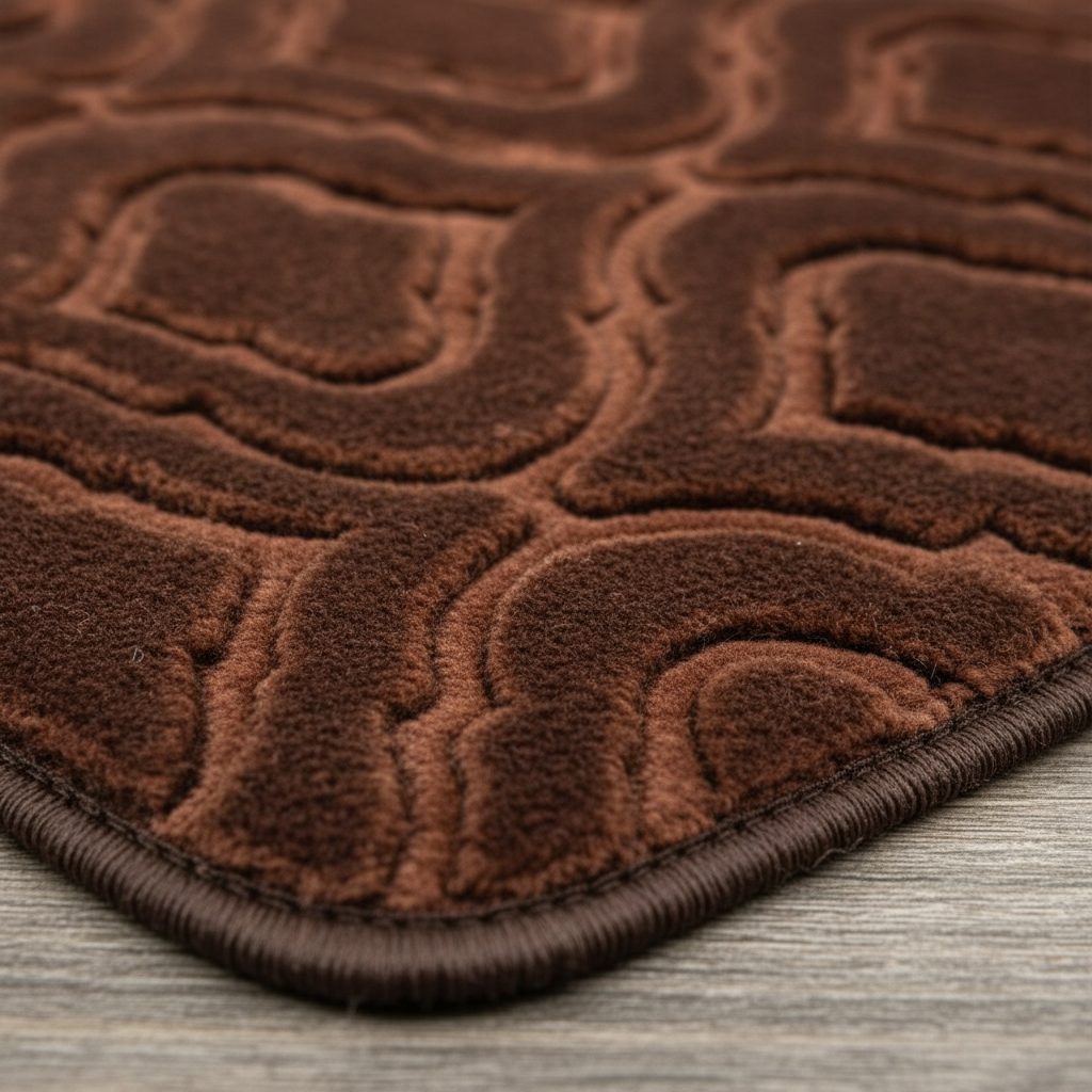Macro Texture Chocolate Brown Bath Mat