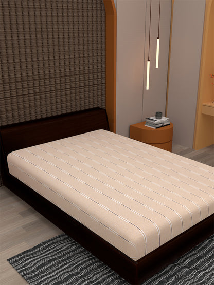 Set of 2 Solid Beige Color Cotton Single Bedcover Set, 1 Single Bedcover, with 1 Pillow Cover