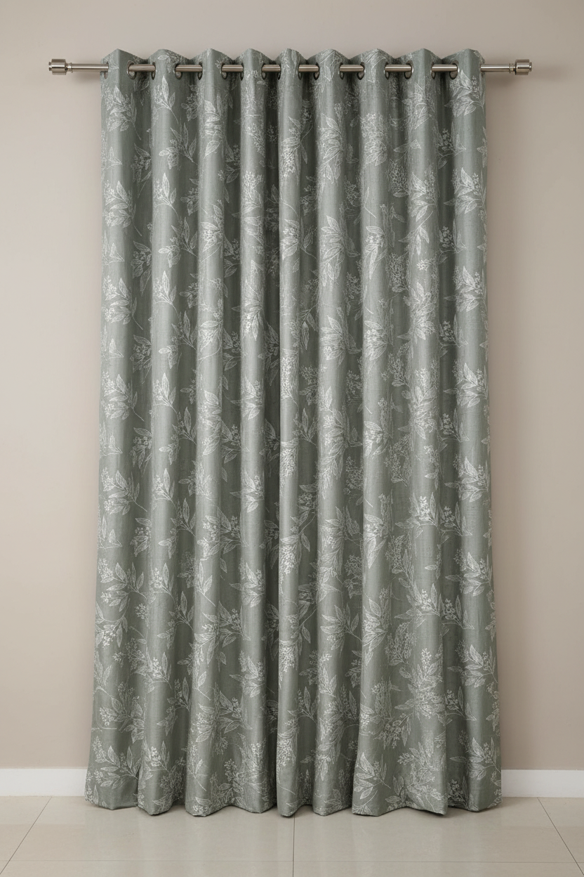 Sage Green Botanical Curtain — Straight Front Catalog