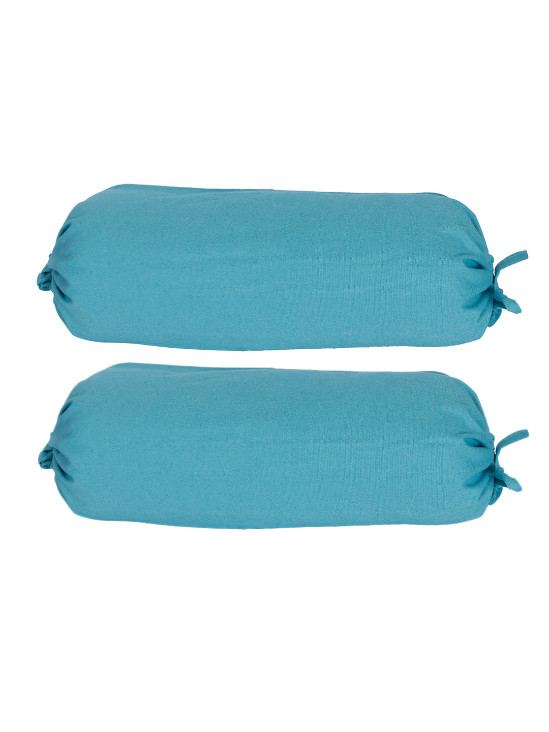 Plain Cotton Bolster Cover (Firozi), Pack of 2