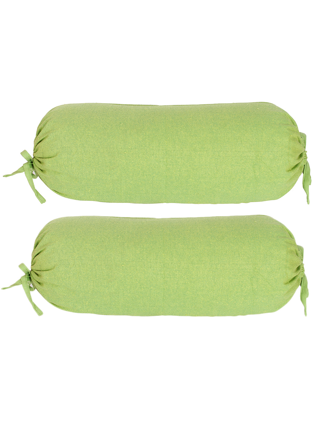 Plain Cotton Bolster Cover Green - Pack of 2