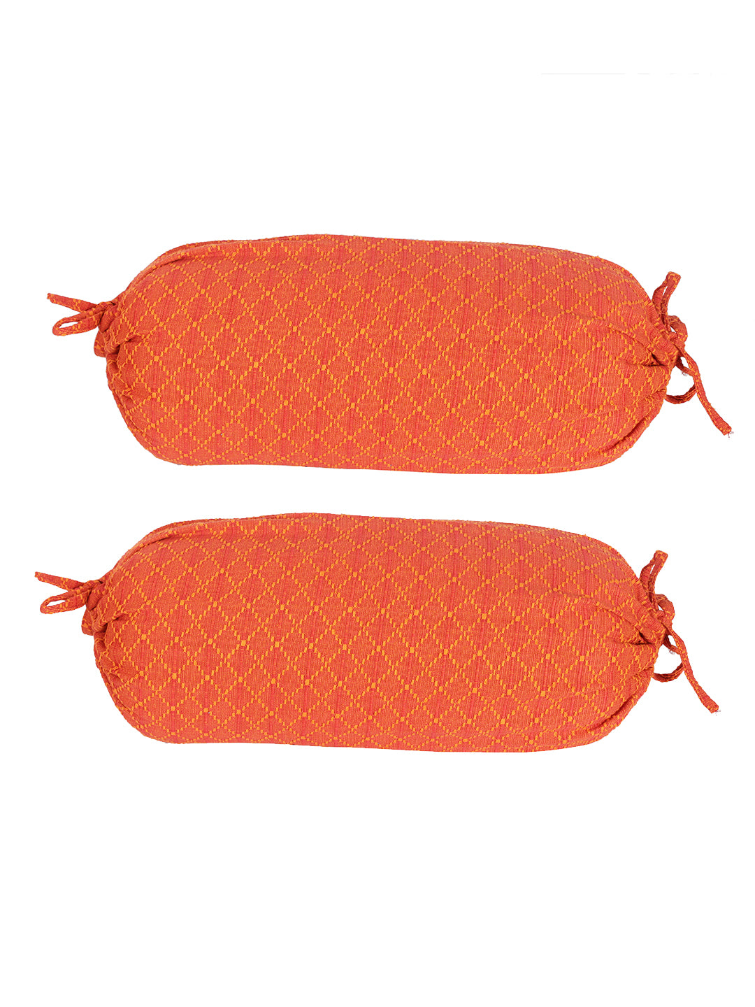 Cotton Dobby Design Bolster Cover (Rust), Pack of 2