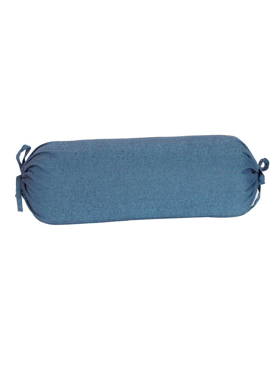 Plain Cotton Bolster Cover (Blue), Pack of 2