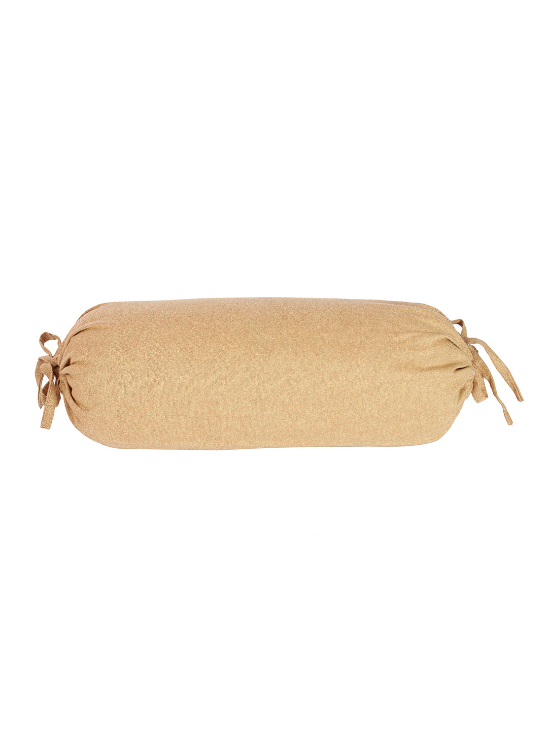 Cotton Plain Bolster Cover (Beige), Pack of 2