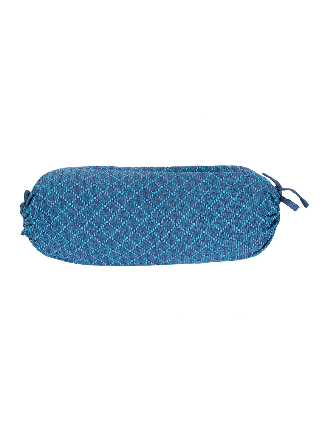 Cotton Dobby Design Bolster Cover (Blue), Pack of 2